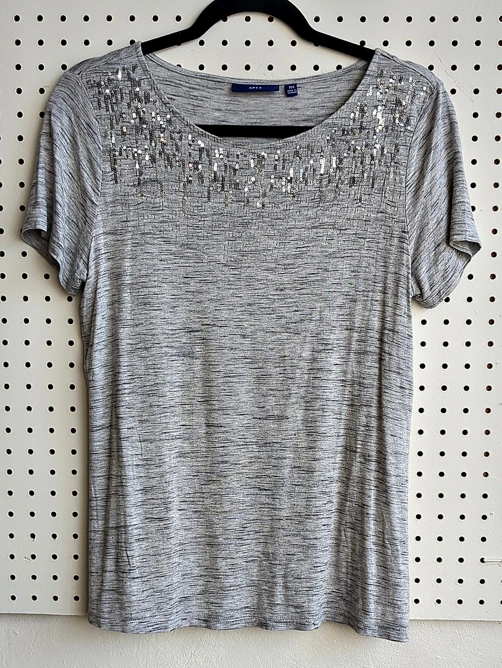 APT.9 Short Sleeve Sequin Top